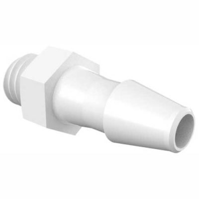 Eldon James 10-32 UNF to 1/8" Barbed Adapter, White Nylon