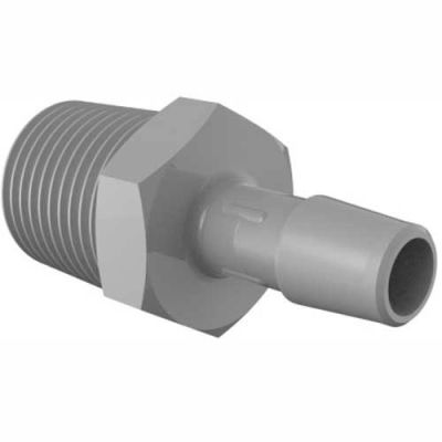 Eldon James 1/2 - 14 NPT to 3/8" Barbed Adapter, Gray Kynar