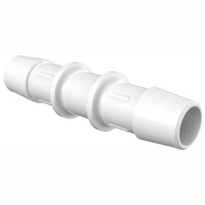 Eldon James 1/2" Barbed Straight Coupler, White Nylon