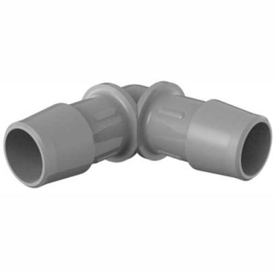 Eldon James 5/8" Barbed Equal 90 Degree Elbow, Gray Kynar