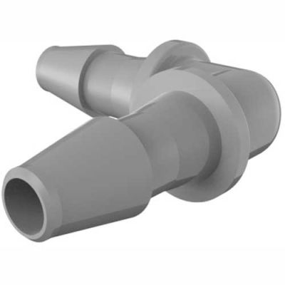 Eldon James 3/32" Barbed Equal 90 Degree Elbow, Gray Kynar