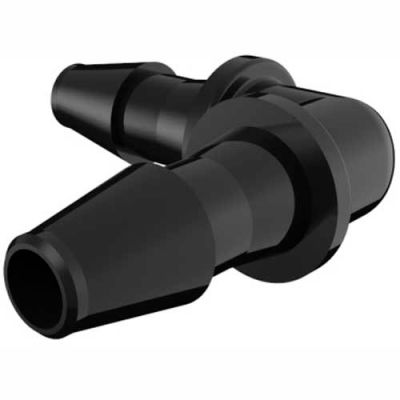 Eldon James 1/16" Barbed Equal 90 Degree Elbow, Black Nylon