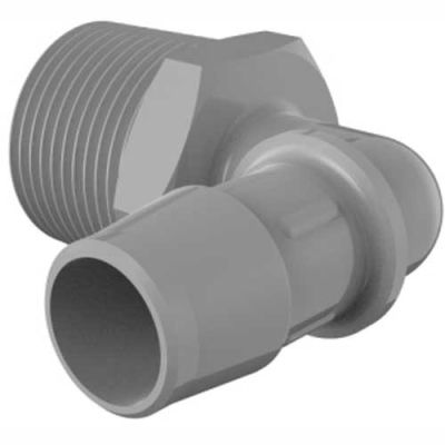 Eldon James 3/4-14 NPT to 3/4" Barbed Elbow, Gray Kynar