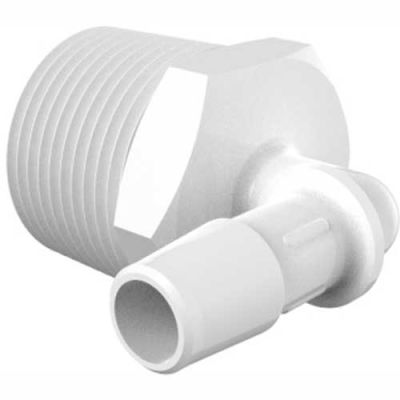 Eldon James 3/4-14 NPT to 3/8" Barbed Elbow, High Density Polyethylene