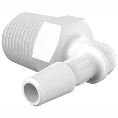 Eldon James 3/8-18 NPT to 5/16" Barbed Elbow, Natural Nylon