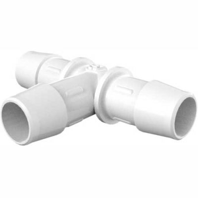 Eldon James 5/8" Barbed Equal Tee, White Nylon