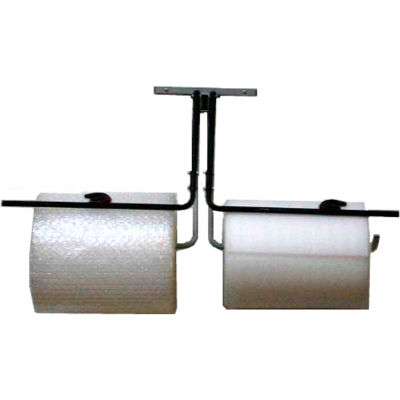 Bubble/Foam/Poly Dispenser, Wall Mount Unit, Double Arm W/ Slide Cutter, 24" Material Width