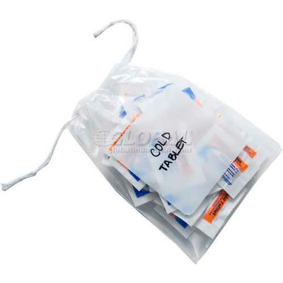 1.5 Mil Polypropylene Pull Tite Drawstring Bags, 6"L x 4"W, Clear, Pack of 2000
