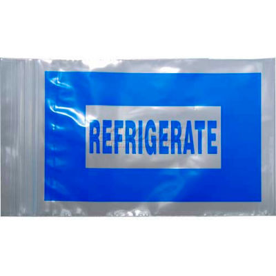 2 Mil Reclosable Seal Top Refrigerate Bags, 6"L x 4"W, Blue, Pack of 1000