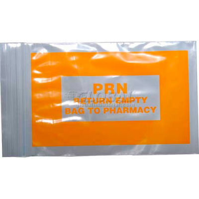 Orange PRN Bag - Seal Top Reclosable, 2 mil, 4" x 6", Pkg Qty 1000