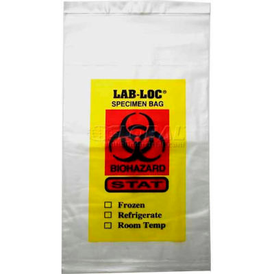 STAT Printed Tamper Evident Bag Clear 2 Mil 6" x 10" 3 Wall 1000 Per Case 