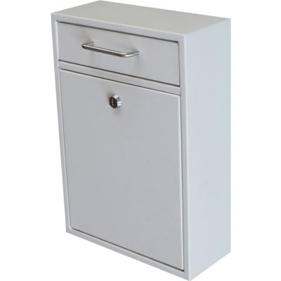 Mail Boss Epoch Wall Mount Locking Drop Box 7410 11-1/4"W x 4-3/4"D x 16-1/4"H White