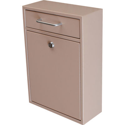 Mail Boss Epoch Wall Mount Locking Drop Box 7419 11-1/4"W x 4-3/4"D x 16-1/4"H Tan