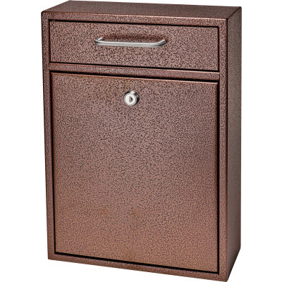 Mail Boss Epoch Wall Mount Locking Drop Box 7418 11-1/4"W x 4-3/4"D x 16-1/4"H Bronze