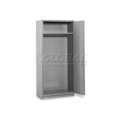 Equipto Wardrobe Cabinet, 36"W x 24"D x 78"H, Smooth Office Gray