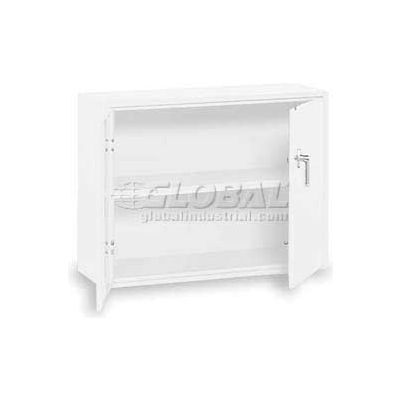 Equipto Desk High Cabinet, 36"W x 18"D x 29"H, Smooth Reflective White