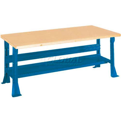 Equipto C-Channel Fixed Height Workbench - Shop Top Square Edge 60"W x 30"D x 31-1/4"H Blue