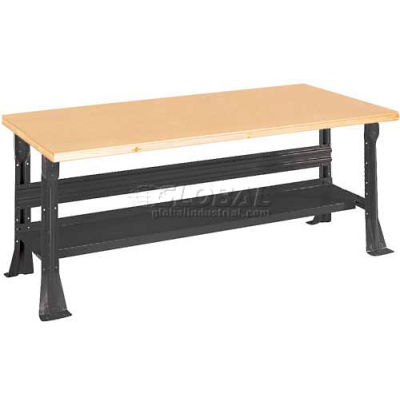 Equipto C-Channel Fixed Height Workbench - Shop Top Square Edge 60"W x 30"D x 34"H Black