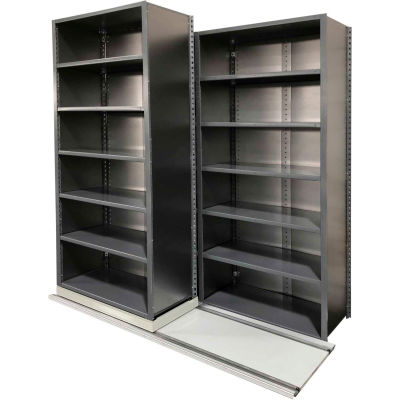 Lateral File Storage Unit - 36"W x 18"D - (3) Stationary (2) Mobile - Smooth Office Gray
