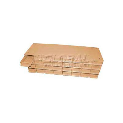 Equipto Cabinet w/12 Extra Wide & Deep Drawers, 34-1/8"W x 18"D x 13-5/8"H, Textured Putty