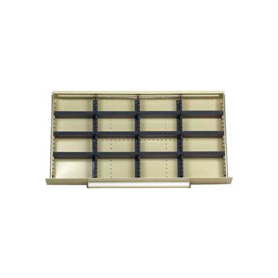 Equipto Modular Drawer Divider Set For Drawer 36" W X 18" D X 6" H- 16 Compartments, Office Gray