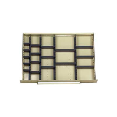 Equipto Modular Drawer Divider Set For Drawer 36" W X 24" D X 3" H - 20 Compartments, Office Gray