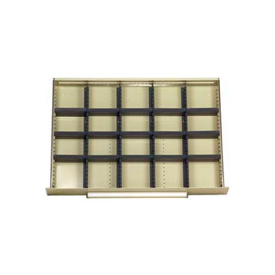 Equipto Modular Drawer Divider Set For Drawer 36" W X 24" D X 45" H - 20 Compartments, Office Gray