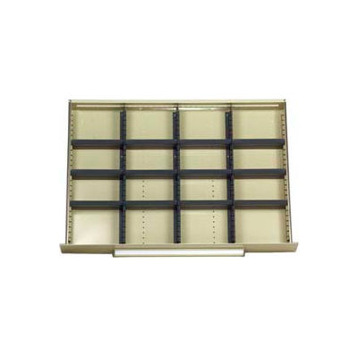 Equipto Modular Drawer Divider Set For Drawer 36" W X 24" D X 6" H - 16 Compartments, Office Gray