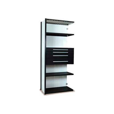Equipto Vg Closed Shelf Starter Unit 36" W X 24" D X 84" H W/ 5 Shelves & 4 Drawers, Textured Black