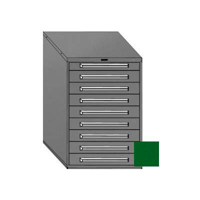 Equipto 30"W Modular Cabinet 9 Drawers No Divider, 44"H & Lock-Textured Evergreen