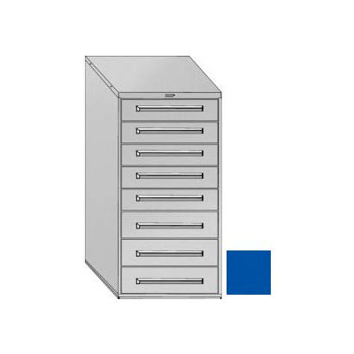 Equipto 30"Wx59"H Modular Cabinet 8 Drawers w/Dividers, & Lock-Textured Regal Blue