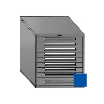 Equipto 30"W Modular Cabinet 33-1/2"H, 9 Drawers No Divider, No Lock-Textured Regal Blue
