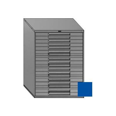 Equipto 45"W Modular Cabinet 18 Drawers No Divider, 59"H & Lock-Textured Regal Blue