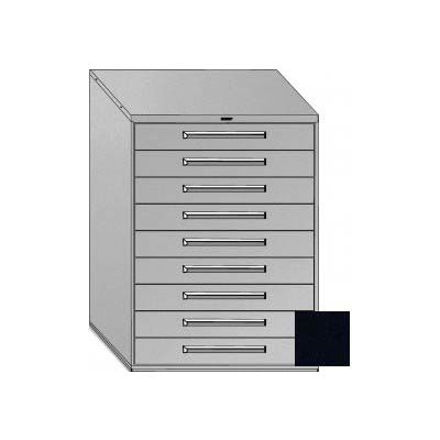 Equipto 45"W Modular Cabinet 9 Drawers No Divider, 59"H, No Lock-Textured Black