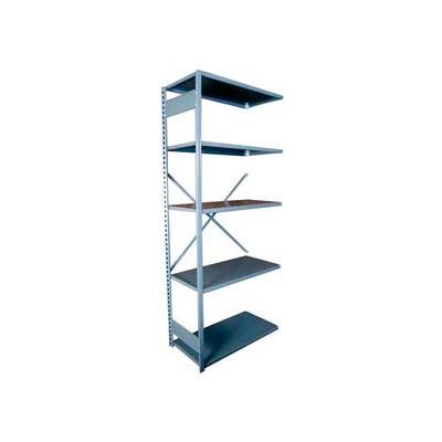 Equipto Vg Open Shelf Add On Unit -48" W X 18"D X 84" H W/ 5 Shelves, Smooth Office Gray