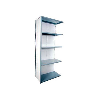 Equipto Vg Closed Shelf Add On Unit - 36" W X 12" D X 84" H W/ 5 Shelves, Smooth Office Gray