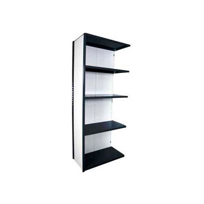 Equipto Vg Closed Shelf Add On Unit - 36" W X 18"D X 84" H W/ 5 Shelves, Textured Black