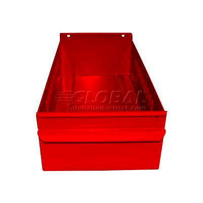 Equipto Metal Shelf Drawer 8539 - 4-1/4"W x 17"D x 3-1/8"H, Textured Cherry Red - Pkg Qty 3