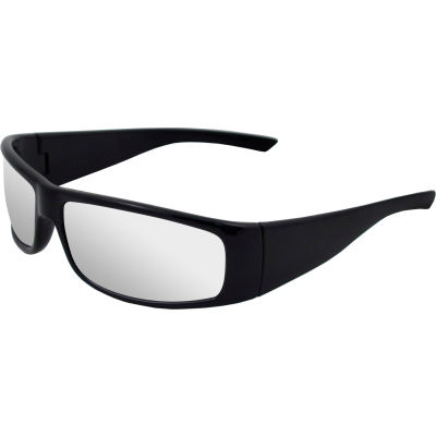 Boas® Xtreme Safety Glasses, ERB Safety, 17922 - Black Frame, Silver Mirror Lens - Pkg Qty 12