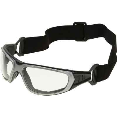 NT2 Interchangeable Safety Glasses, ERB Safety, 17997 - Gray Frame, Clear Anti-Fog Lens - Pkg Qty 12