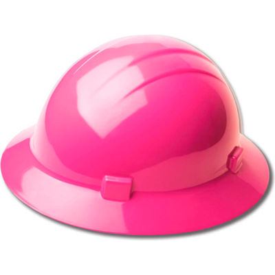 ERB 19210 Americana Full Brim Hard Hat, 4-Point Pinlock Suspension, Hi-Viz Pink