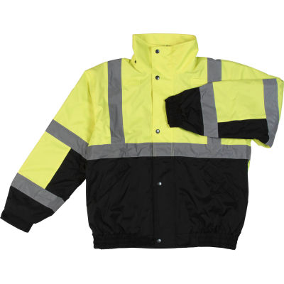 Aware Wear® Winter Wear ANSI Class 2 Bomber Jacket, 61592 - Lime/Black, Size L