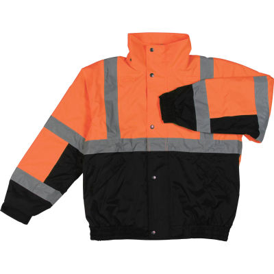 Aware Wear® Winter Wear ANSI Class 2 Bomber Jacket, 61607 - Orange/Black, Size 4XL
