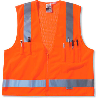Ergodyne® GloWear® 8250Z Class 2 Surveyors Vest, Orange, L/XL