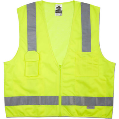 Ergodyne® GloWear® 8250Z Class 2 Surveyors Vest, Lime, 4XL/5XL