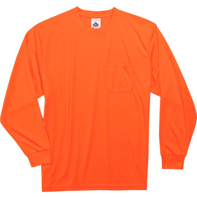 Ergodyne® GloWear® 8091 Non-Certified Long Sleeve T-Shirt, Orange, M