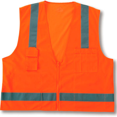 Ergodyne® GloWear® 8249Z Class 2 Economy Surveyors Vest, Orange, 4XL/5XL