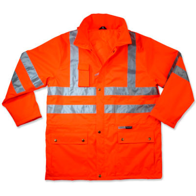 Ergodyne® GloWear® 8365 Class 3 Rain Jacket, Orange, XL