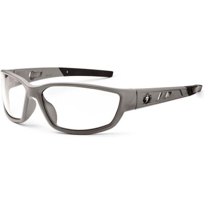 Ergodyne® Skullerz® Kvasir Safety Glasses, Clear Lens, Matte Gray Frame