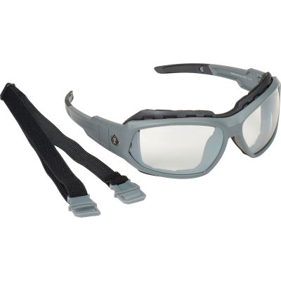 Ergodyne® Skullerz® Loki Safety Glasses/Goggles, Indoor/Outdoor Lens, Matte Gray Frame